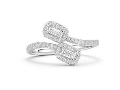 Toi &amp; Moi Illusie Diamanten Ring 