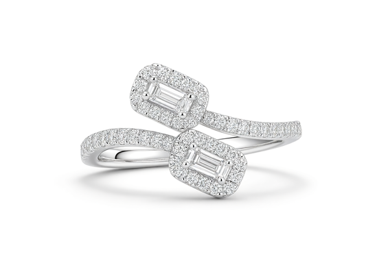 Toi &amp; Moi Illusie Diamanten Ring 