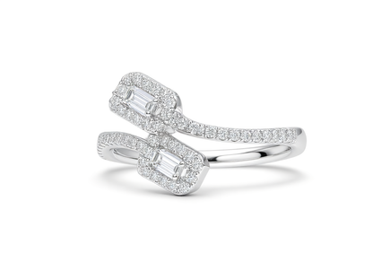 Toi &amp; Moi Illusie Diamanten Ring 