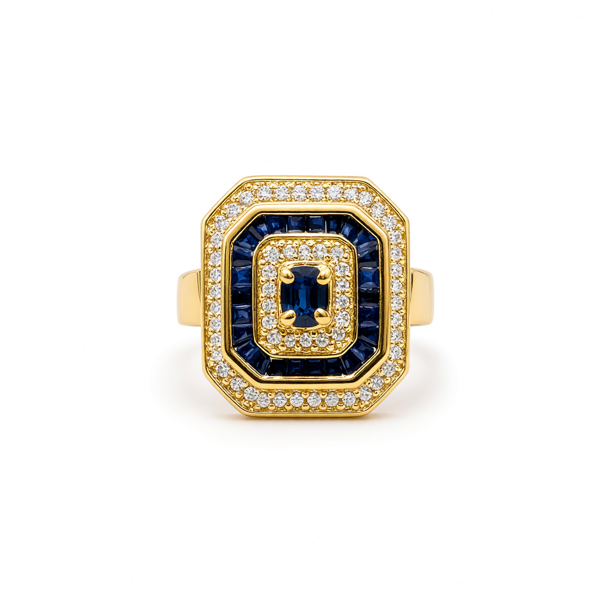 Vintage saffier en diamanten