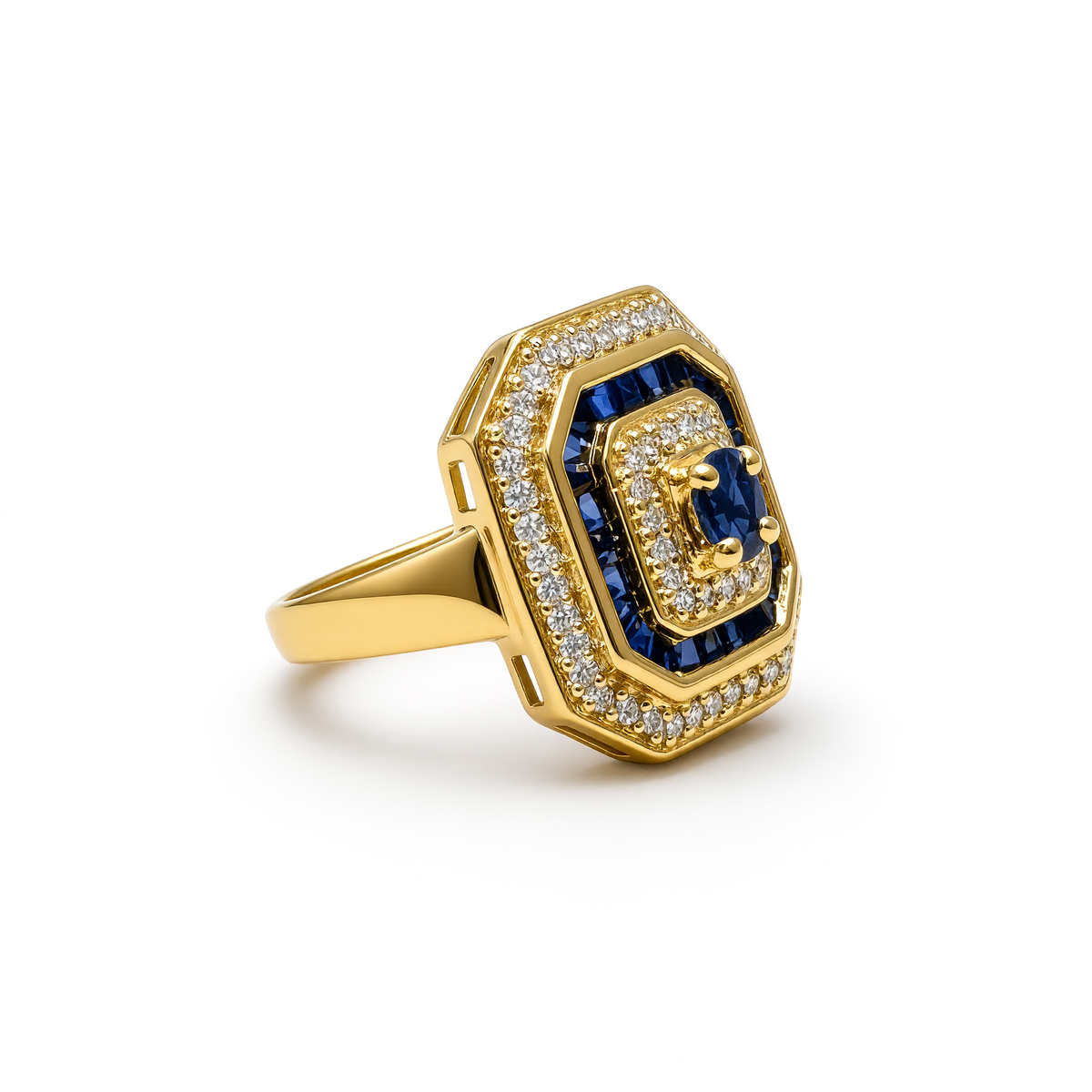 Vintage saffier en diamanten