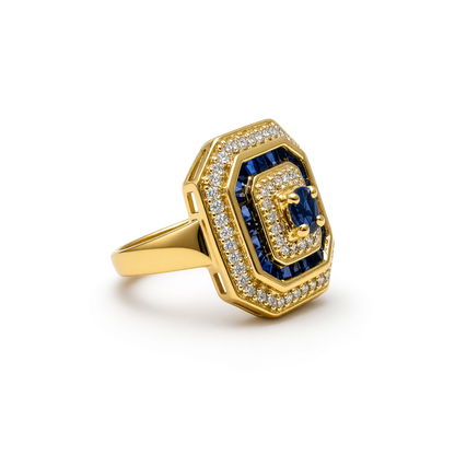 Vintage saffier en diamanten