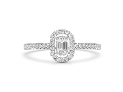 Illusie Ovale Diamanten Ring 