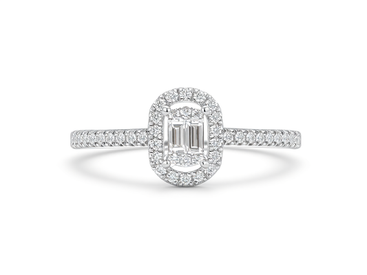 Illusie Ovale Diamanten Ring 
