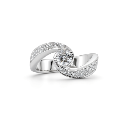0.40 CT ROUND SOLITAIRE TWIST RING