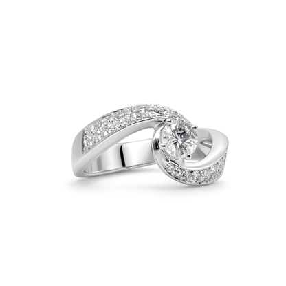 0.40 CT ROUND SOLITAIRE TWIST RING