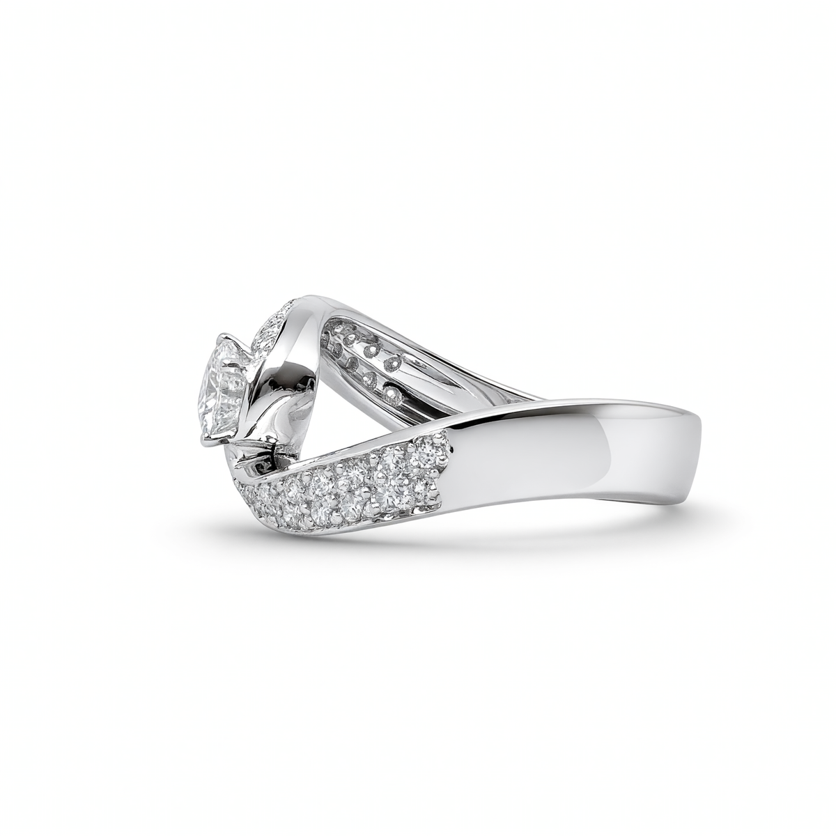 0.40 CT ROUND SOLITAIRE TWIST RING