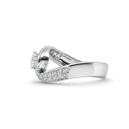 0.40 CT ROUND SOLITAIRE TWIST RING