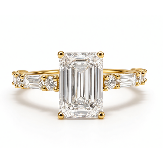 EMERALD CUT MIXED PAVE