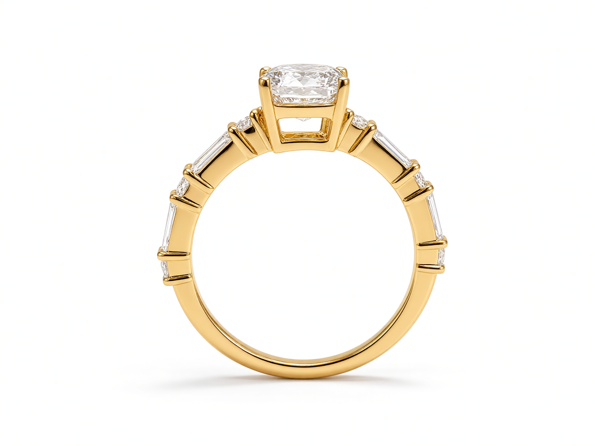 EMERALD CUT MIXED PAVE