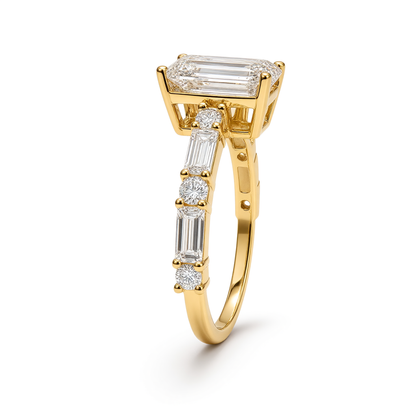 EMERALD CUT MIXED PAVE