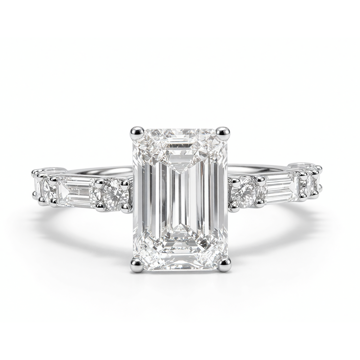 EMERALD CUT MIXED PAVE