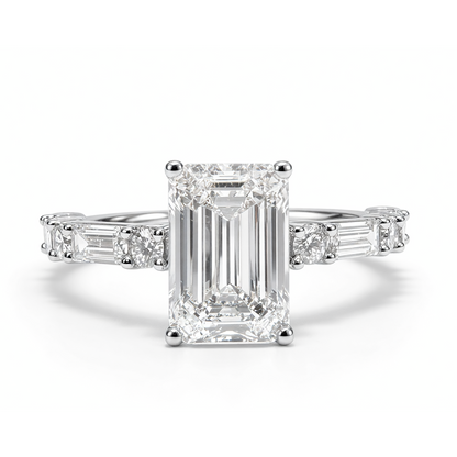 EMERALD CUT MIXED PAVE