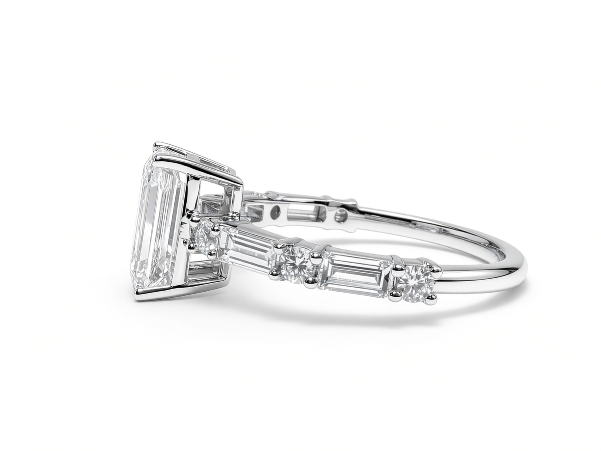 EMERALD CUT MIXED PAVE