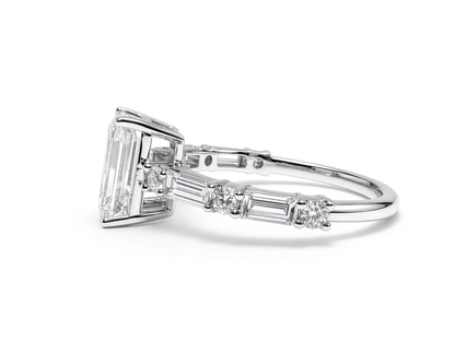 EMERALD CUT MIXED PAVE