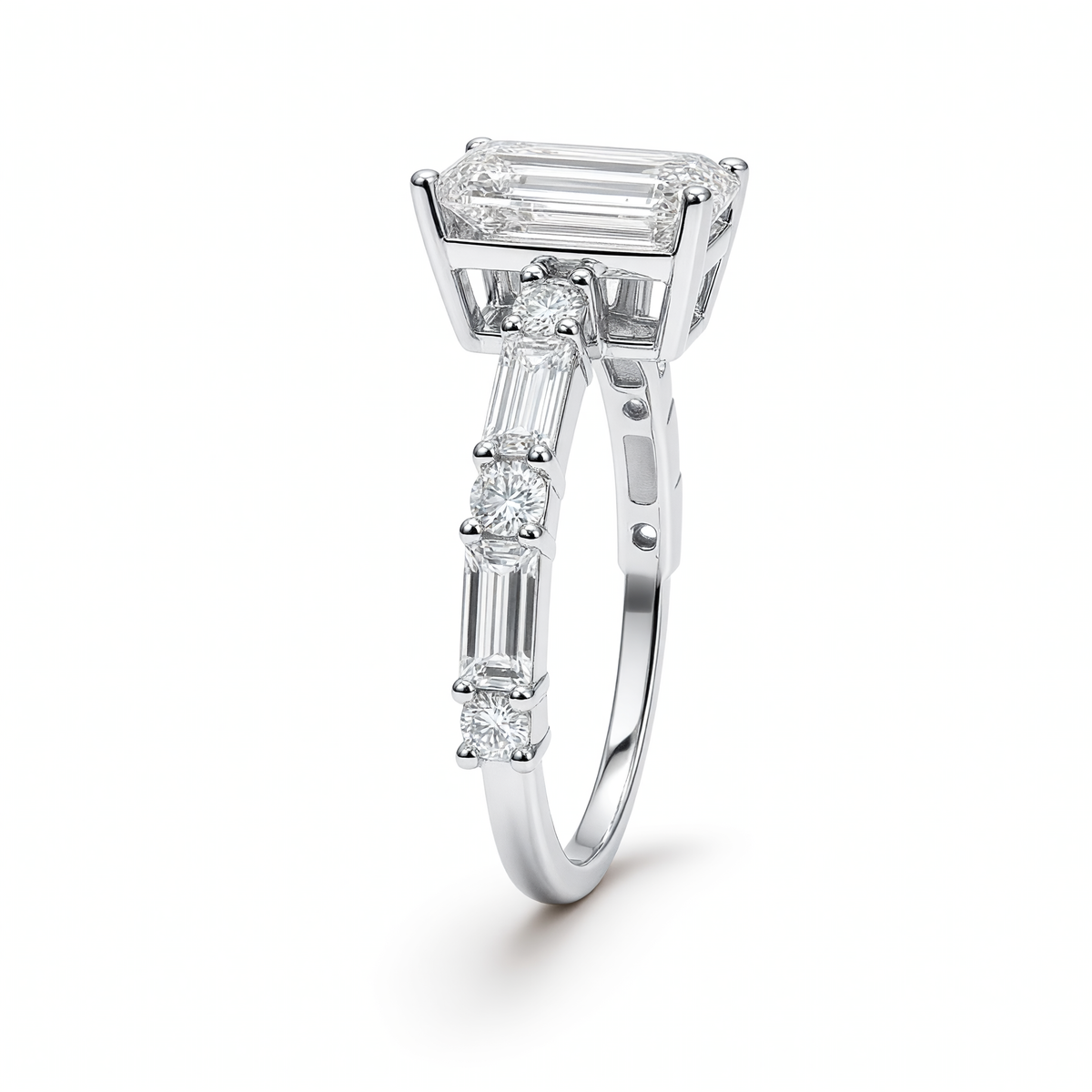 EMERALD CUT MIXED PAVE
