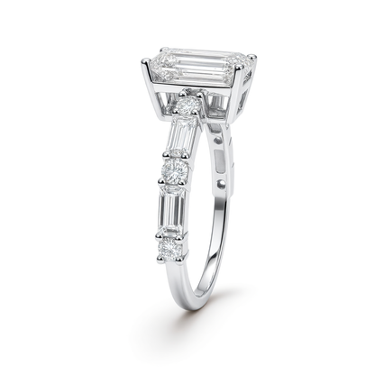 EMERALD CUT MIXED PAVE