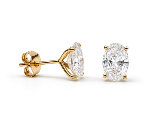 OVAL STUD EARRINGS