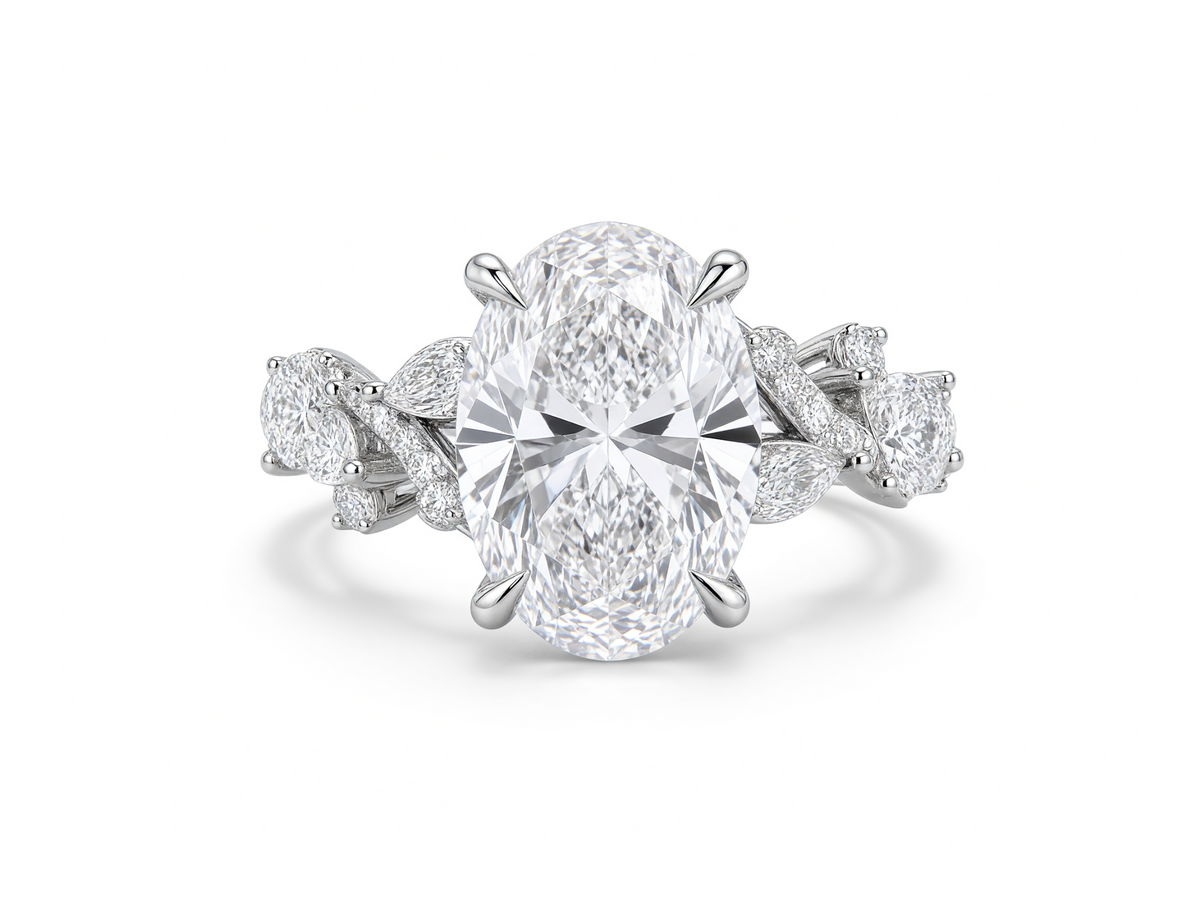 2 CT OVAL WITH SIDE DIAMONDS