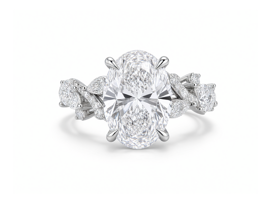 2 CT OVAL WITH SIDE DIAMONDS